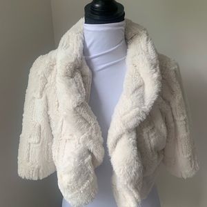 White faux fur jacket